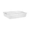 keeeper Leo scatola contenitore sotto il letto con coperchio e ruote, 53 L, trasparente, 77 x 58 x 16 cm