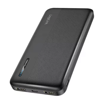 LogiLink PA0338RF 10000 mAh powerbank con USB-C PD e Quick Charge 3.0, nero