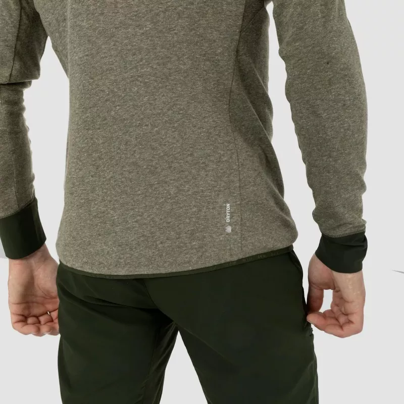 Salewa Puez 2 Dry maglia a maniche lunghe con cappuccio e zip integrale Dark Olive Melange uomo XL
