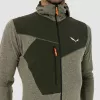 Salewa Puez 2 Dry maglia a maniche lunghe con cappuccio e zip integrale Dark Olive Melange uomo XL