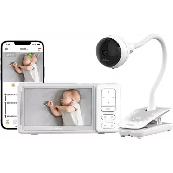 Chillax DM688 videocitofono baby con display a colori 2,8 inch, 2,4 GHz FHSS, portata 300 m, funzione intercom, sensore di temperatura, ninne nanne, bianco
