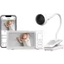 Chillax DM688 videocitofono baby con display a colori 2,8 inch, 2,4 GHz FHSS, portata 300 m, funzione intercom, sensore di temperatura, ninne nanne, bianco