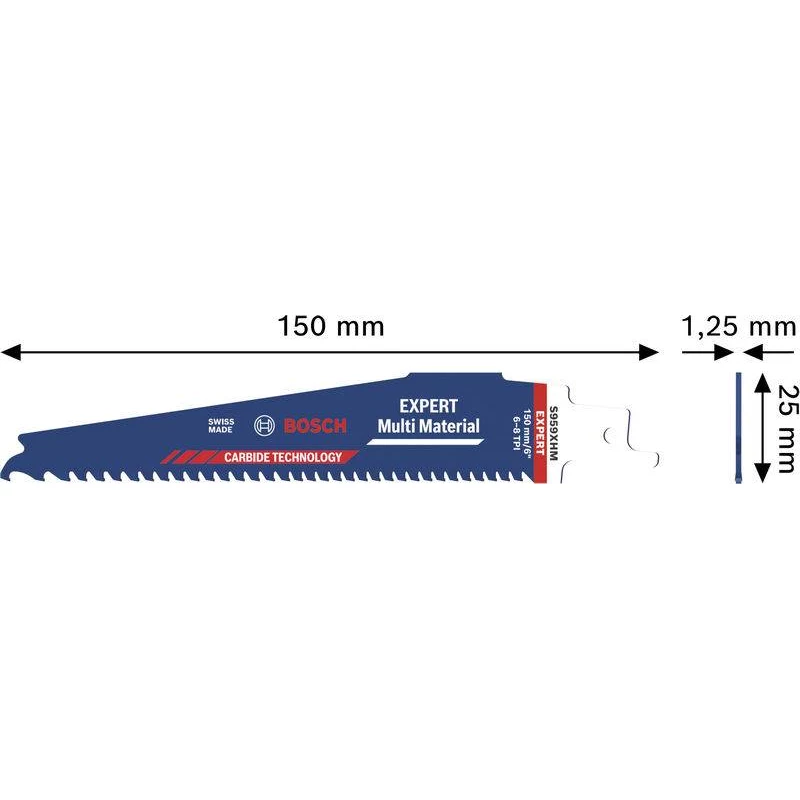 Bosch EXPERT Multi Material lama per seghetto alternativo 2608902332 S959XHM, carburo, 150 mm, 6 TPI