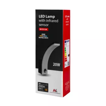 MACLEAN MCE512B lampada LED con sensore di movimento, 20W, 2000 lm, IP65