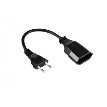 Kabelmeister prolunga euro spina CEE 7/16 a connettore femmina, 0,2 m, nero, 0,75 mm², H03VVH2-F