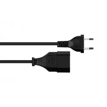 Kabelmeister cavo di prolunga Euro Type-C a presa Euro, nero, 0,75mm², 2m