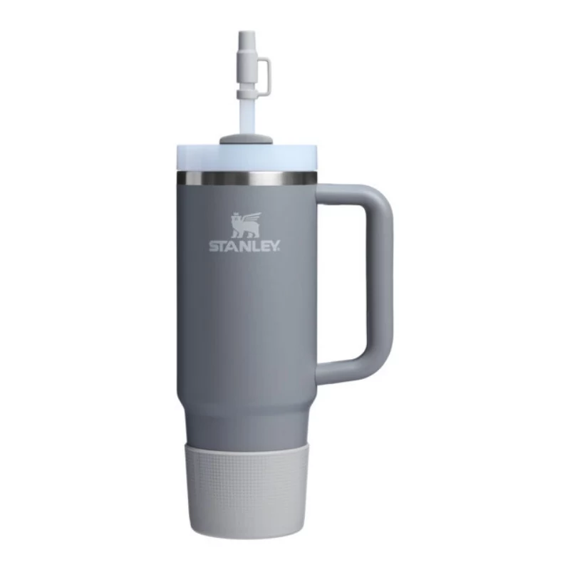 STANLEY set di 2 custodie protettive e tappi per cannucce per thermos 0,89L/0,59L The Quencher Boot + Straw Topper grigio chiaro