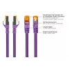 KABELMEISTER Cavo patch Cat.7 S/FTP, RJ45, TPE, senza alogeni, viola, 0,5m