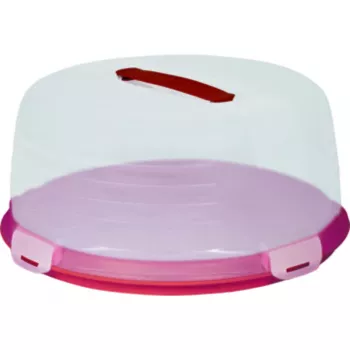 CURVER Porta torta rotondo Ø34,7x15,6cm rosso con coperchio trasparente