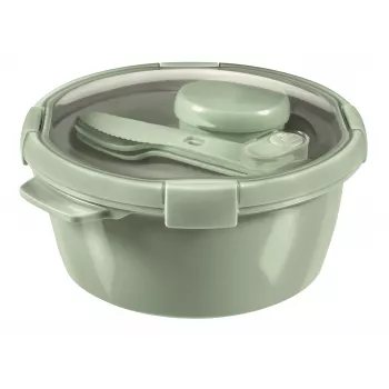 CURVER Contenitore per alimenti Lunch Kit rotondo 1,6L Smart Eco To Go Ø22x10cm Soft Green