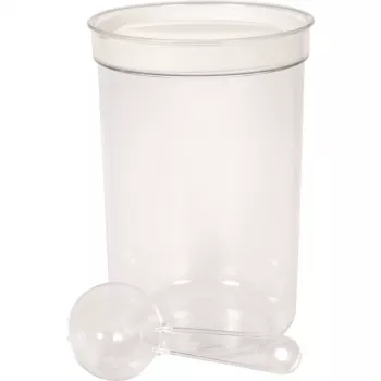 Curver Petlife Ciotola rotonda per animali con cucchiaio, 1,7 L, bianco