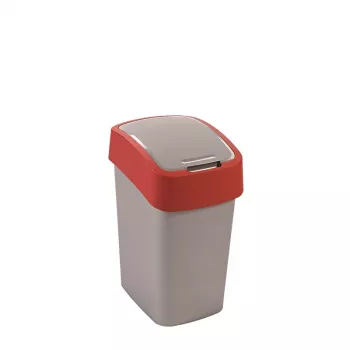 CURVER Flip Bin 25L Cestino rifiuti Argento/Rosso