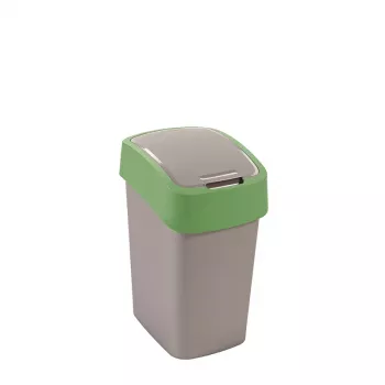 Curver Flip Bin Cestino rifiuti 25L, Argento/Verde