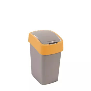 Curver Flip Bin Cestino rifiuti 25L, Argento/Giallo
