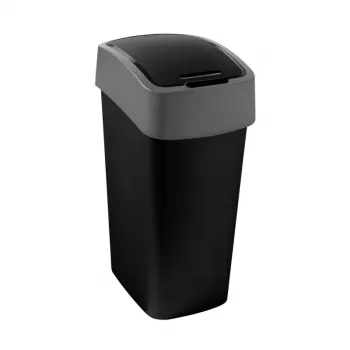 Curver Flip Bin 45L Cestino rifiuti Nero/Argento