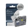 MediaRange Cartuccia nastro etichettatrice per Brother TZ-111/TZe-111, 6mm, 8m, Nero su Trasparente
