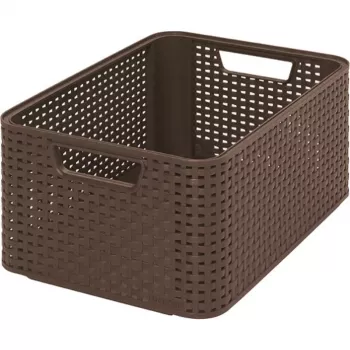 Curver Style Box M 38,6 x 28,7 x 17 cm scatola portaoggetti marrone scuro con coperchio