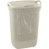 Curver Knit 57L Cesto portabiancheria con coperchio, Bianco