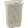 Curver Knit 57L Cesto portabiancheria con coperchio, Bianco