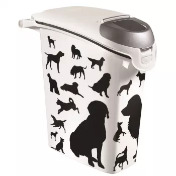 Curver Petlife Contenitore per conservare il cibo per cani 23L nero con design impronta zampa