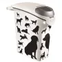 Curver Petlife Contenitore per conservare il cibo per cani 23L nero con design impronta zampa
