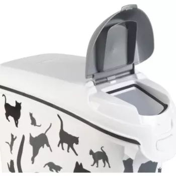 Curver Petlife Contenitore per conservare il cibo per cani 23L nero con design impronta zampa