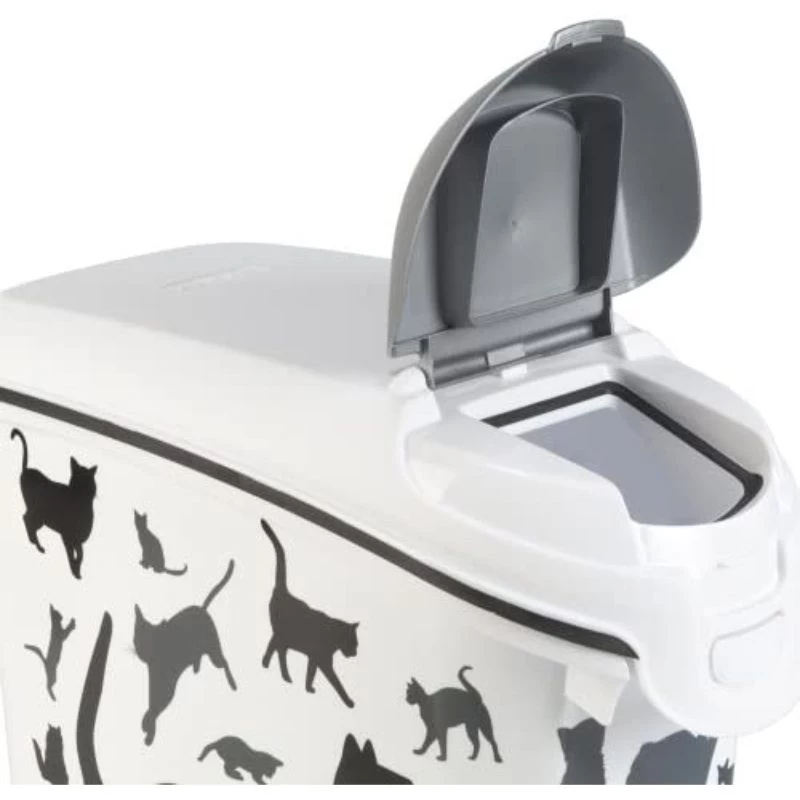 Curver Petlife Contenitore per conservare il cibo per cani 23L nero con design impronta zampa