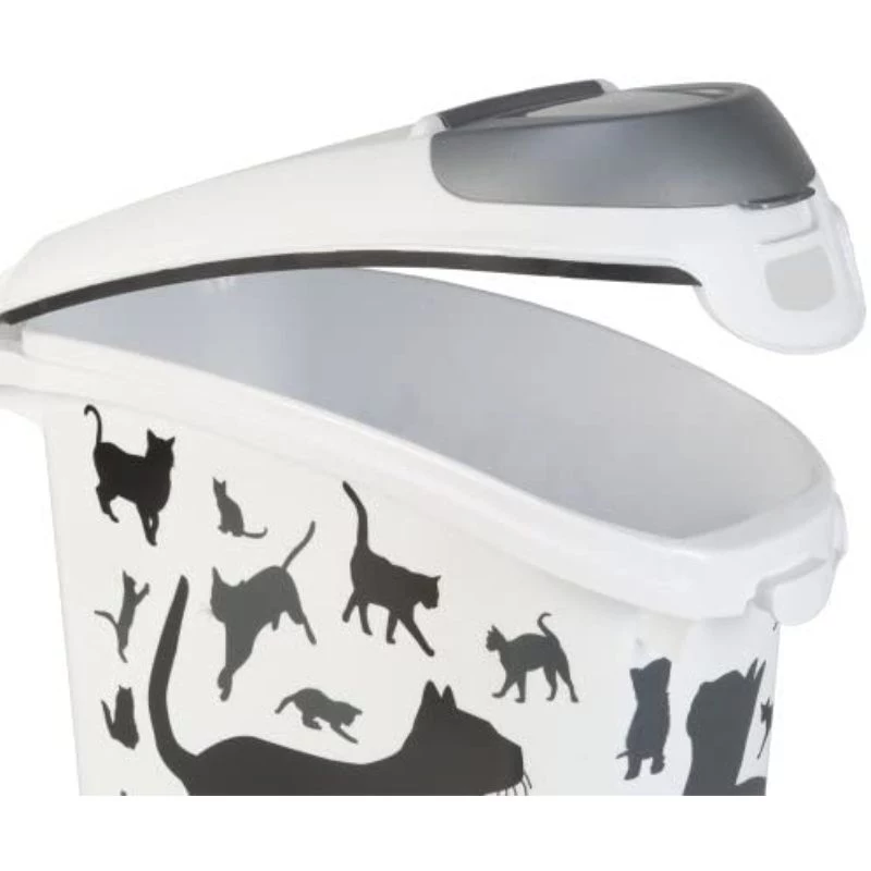 Curver Petlife Contenitore per conservare il cibo per cani 23L nero con design impronta zampa