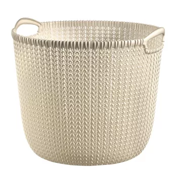 Curver Knit L Cesto portabiancheria rotondo 30L bianco 40x39x33cm