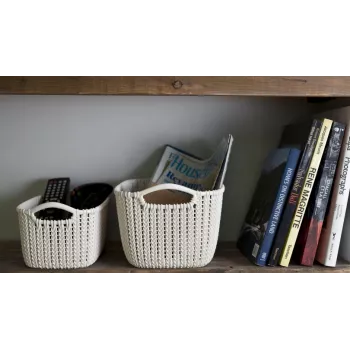 CURVER Cesto portaoggetti rettangolare Basket Knit XS 3L blu 25x18x14cm