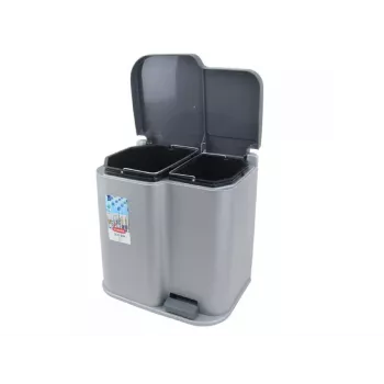 CURVER Duo 15+7L argento/grigio scuro Pattumiera a pedale