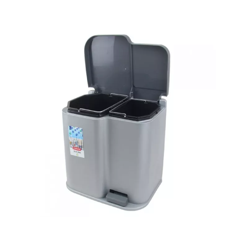 CURVER Duo 15+7L argento/grigio scuro Pattumiera a pedale