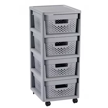 Curver Infinity Carrello a 4 cassetti 11L 30x36x69cm grigio