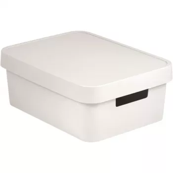 Curver Infinity Recycled Scatola portaoggetti 11L con coperchio, bianco