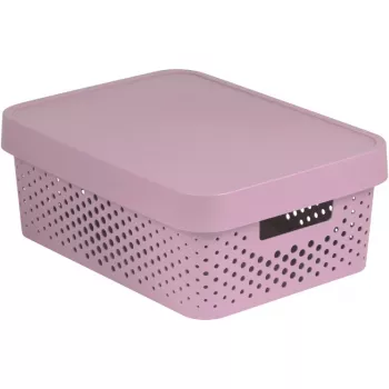 Curver Infinity Scatola portaoggetti in materiale riciclato 11 L, 36 x 27 x 14 cm, rosa