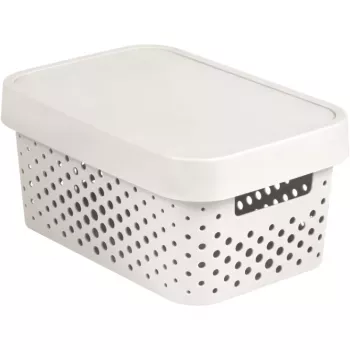 CURVER Infinity Recycled Scatola portaoggetti 4,5L con coperchio, bianco