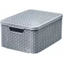 CURVER Style M Scatola portaoggetti con coperchio, 39,3 x 29,3 x 18,7 cm, grigio chiaro, pieghevole