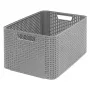 CURVER Style L Scatola portaoggetti 43,6 x 32,6 x 23 cm grigio chiaro effetto rattan 33L