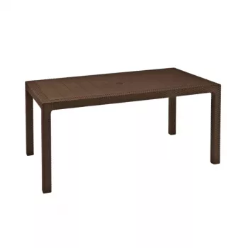 Keter Melody tavolo da giardino rettangolare marrone resina anti-UV posti a sedere 6-8 montaggio senza attrezzi