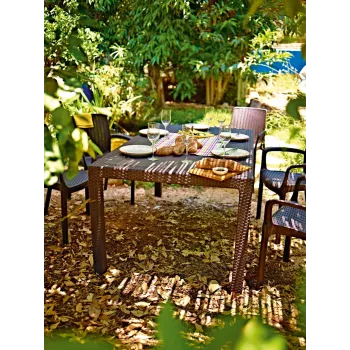 Keter Melody tavolo da giardino rettangolare marrone resina anti-UV posti a sedere 6-8 montaggio senza attrezzi