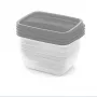 CURVER Vedo set di ciotole per animali rettangolari, 4 x 0,75L, trasparente grigio