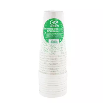 GOGREEN bicchieri da caffè ecologici con coperchi 320 ml 10 pz.