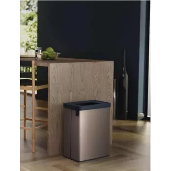 KETER Verto Recycle 54L cestino rettangolare metallizzato, grigio perla