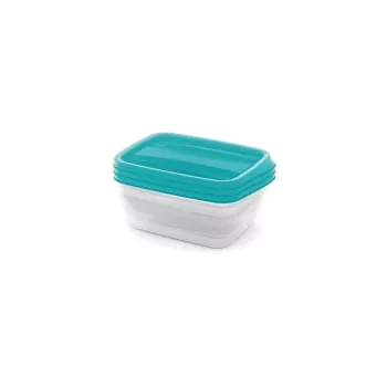 CURVER Vedo Set contenitori rettangolari per alimenti 3x1L trasparente turchese