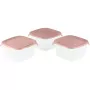 CURVER Fresh&Go Set scatole contenitore quadrate 3x1,2L rosa