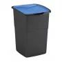 CURVER Koral Bin 47L Cestino per la raccolta differenziata con coperchio a basculante, corpo nero e coperchio blu