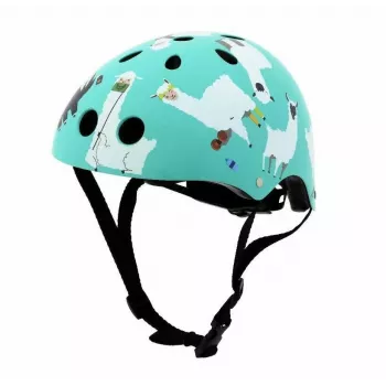 Hornit Llama Casco per bici bambino, Medium 53-58cm, bianco/multi, luce LED LLM921