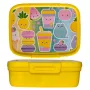 CURVER Snap Box scatola rettangolare per alimenti con divisorio 1,8L giallo Kawaii