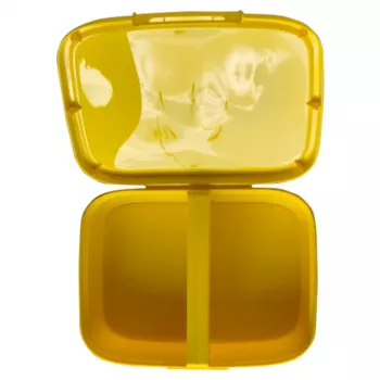 CURVER Snap Box scatola rettangolare per alimenti con divisorio 1,8L giallo Kawaii
