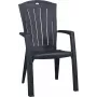 KETER Santorini sedia da giardino impilabile in alluminio grigio Textilene resistente ai raggi UV e alle intemperie 110 kg